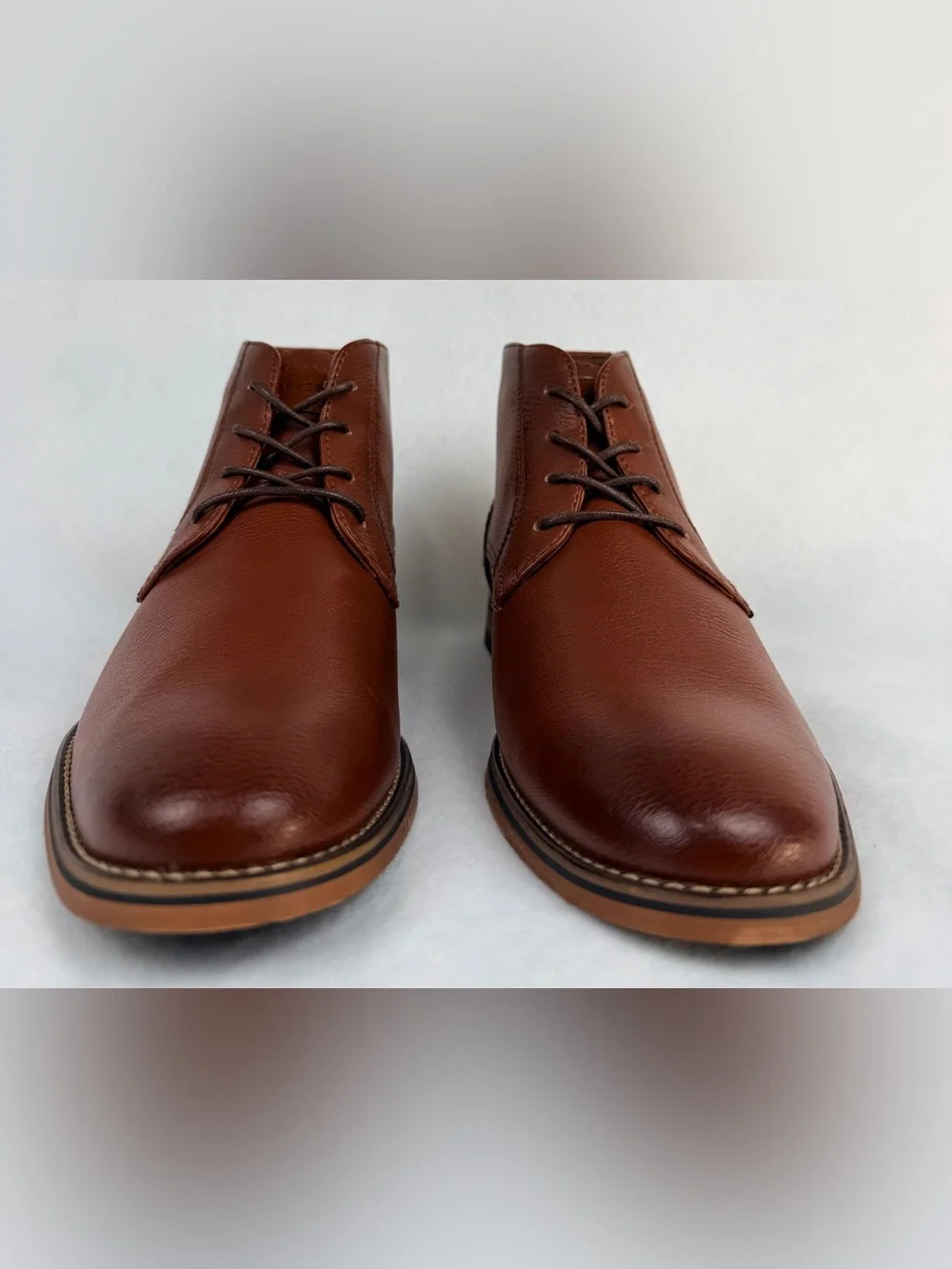 Tommy Hilfiger Bage Men's Medium Brown Chukka Boots Faux Leather Upper Size 8.5M